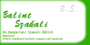 balint szakali business card