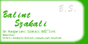 balint szakali business card